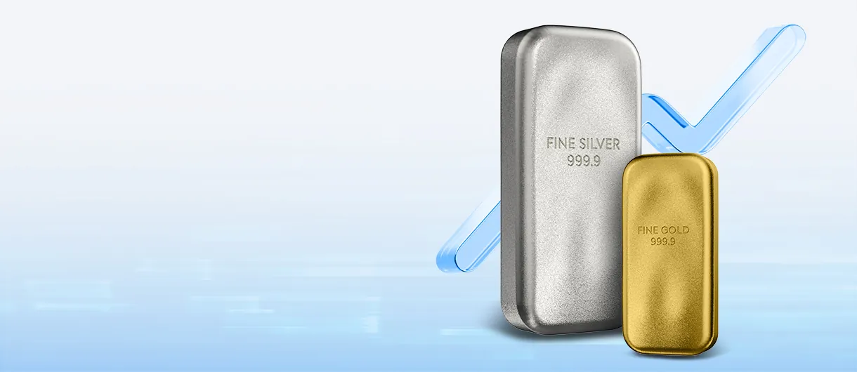 Gold and silver bars