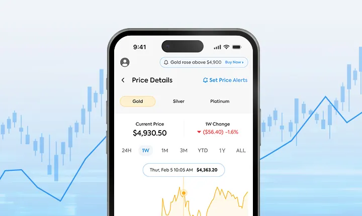 OneGold investing app on a smartphone