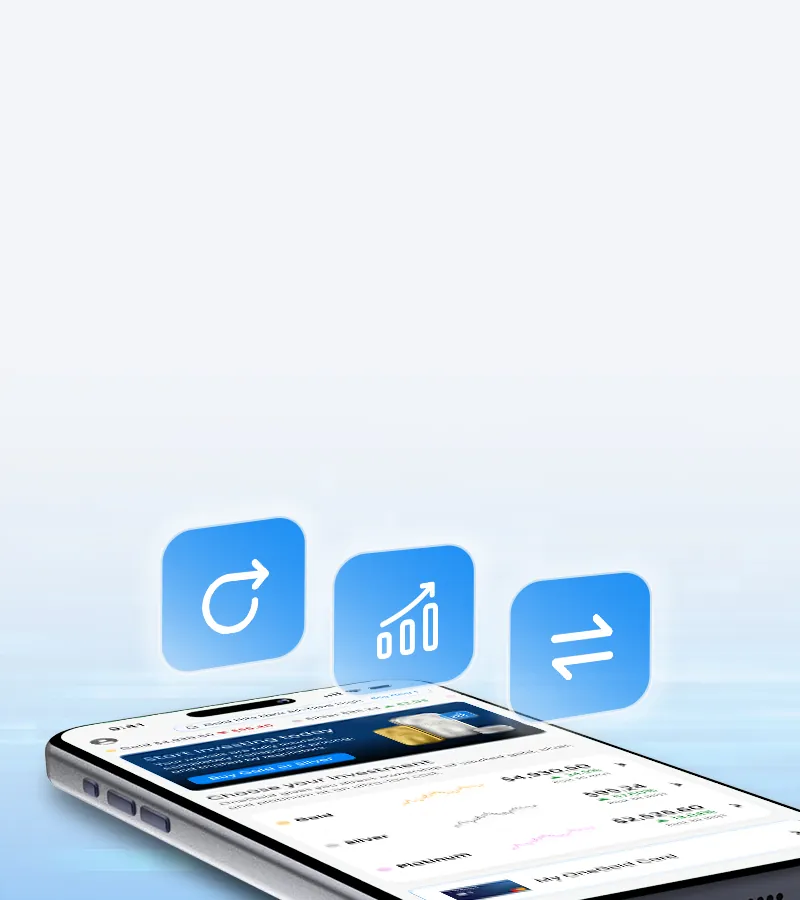 OneGold app trading interface on a tablet